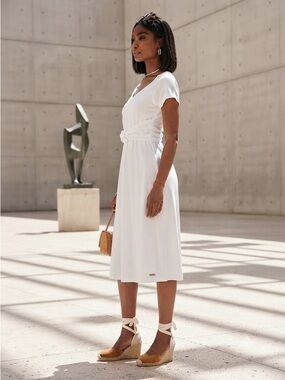🔥Orb - Knot-Front White Midi Dress by Orb